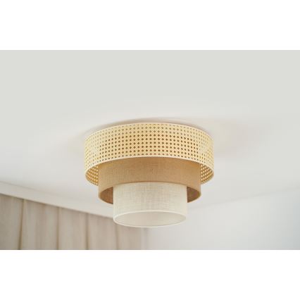 Brilagi - Plafoniera CEDAR LUNETA 1xE27/15W/230V diametro 45 cm beige/marrone/color crema