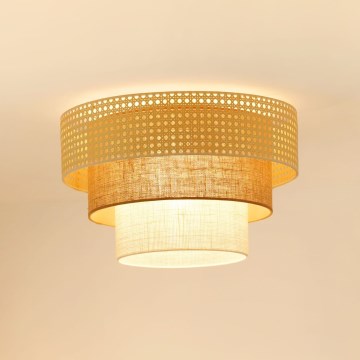 Brilagi - Plafoniera CEDAR LUNETA 1xE27/15W/230V diametro 45 cm beige/marrone/color crema