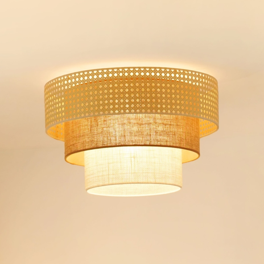 Brilagi - Plafoniera CEDAR LUNETA 1xE27/15W/230V diametro 45 cm beige/marrone/color crema