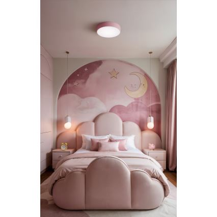 Brilagi - Plafoniera CLARE 2xE27/40W/230V Ø 30 cm rosa