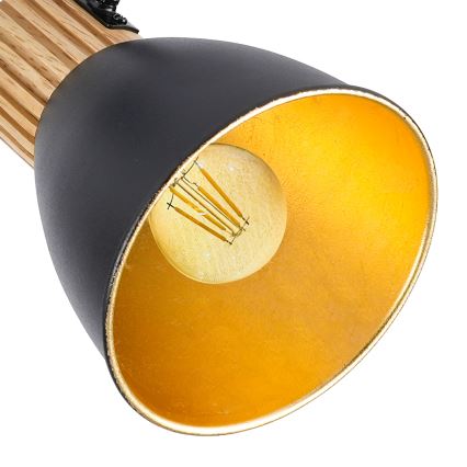 Brilagi - Plafoniera con 4 faretti ODENSE 4xE14/10W/230V in legno di caucciù/nero