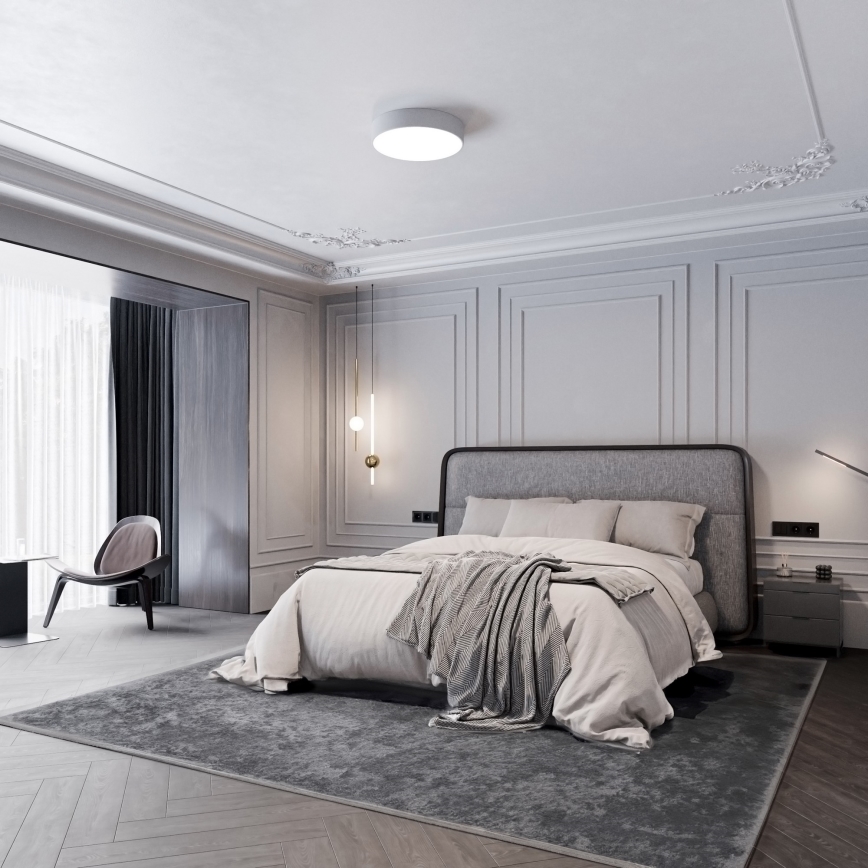 Brilagi - Plafoniera con sensore CLARE 3xE27/40W/230V diametro 40 cm grigio