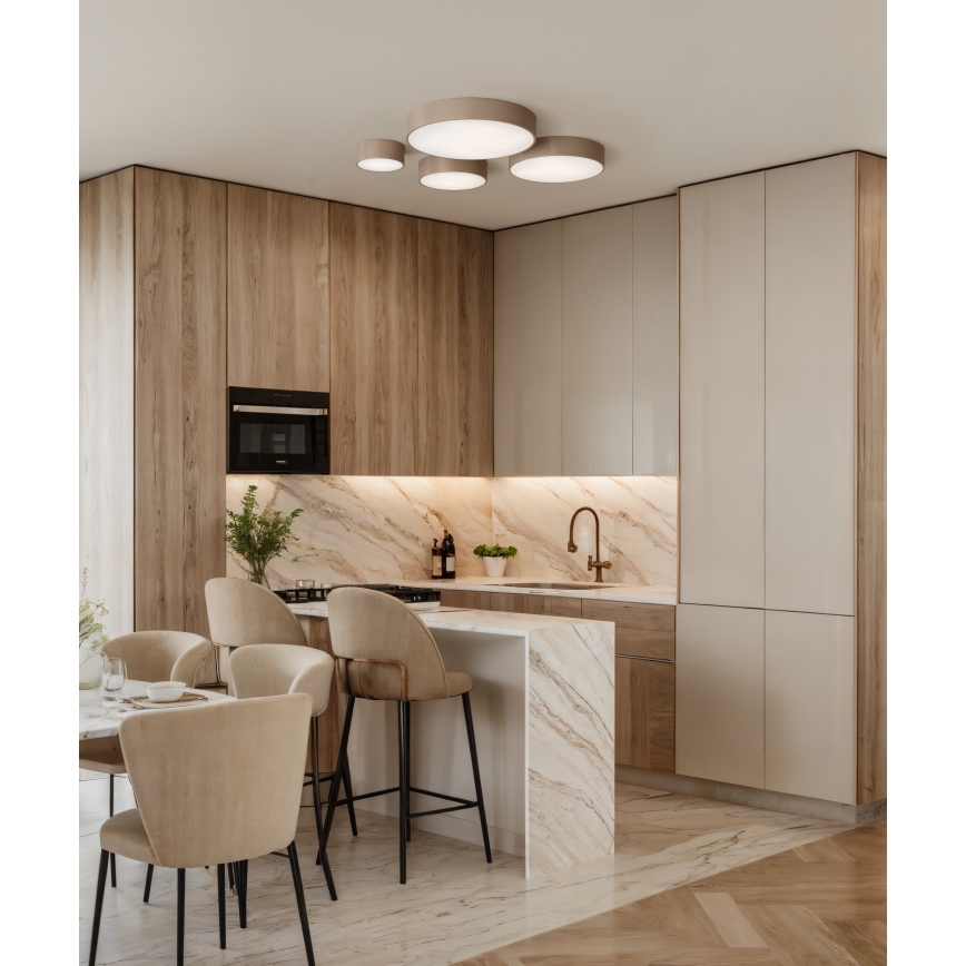 Brilagi - Plafoniera con sensore CLARE 6xE27/24W/230V diametro 80 cm beige
