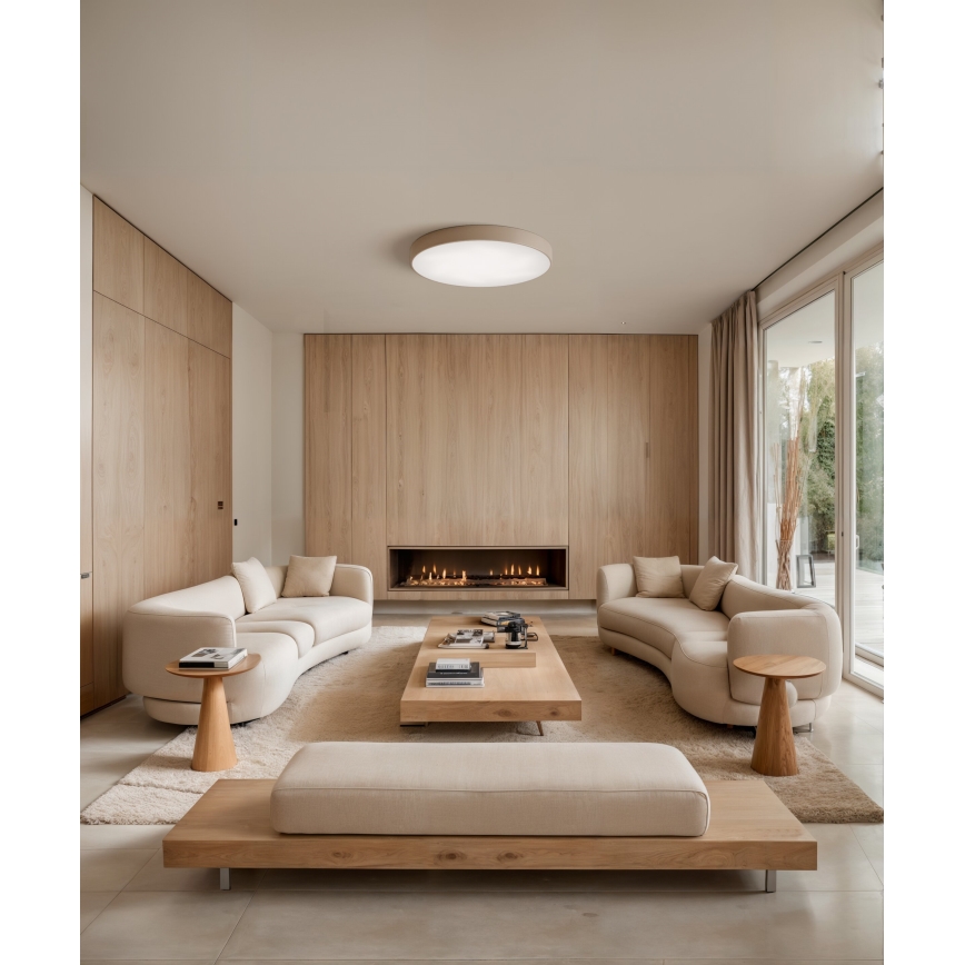 Brilagi - Plafoniera con sensore CLARE 6xE27/24W/230V diametro 80 cm beige