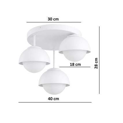 BRILAGI - Plafoniera COSMO 3xE27/60W/230V bianco/oro