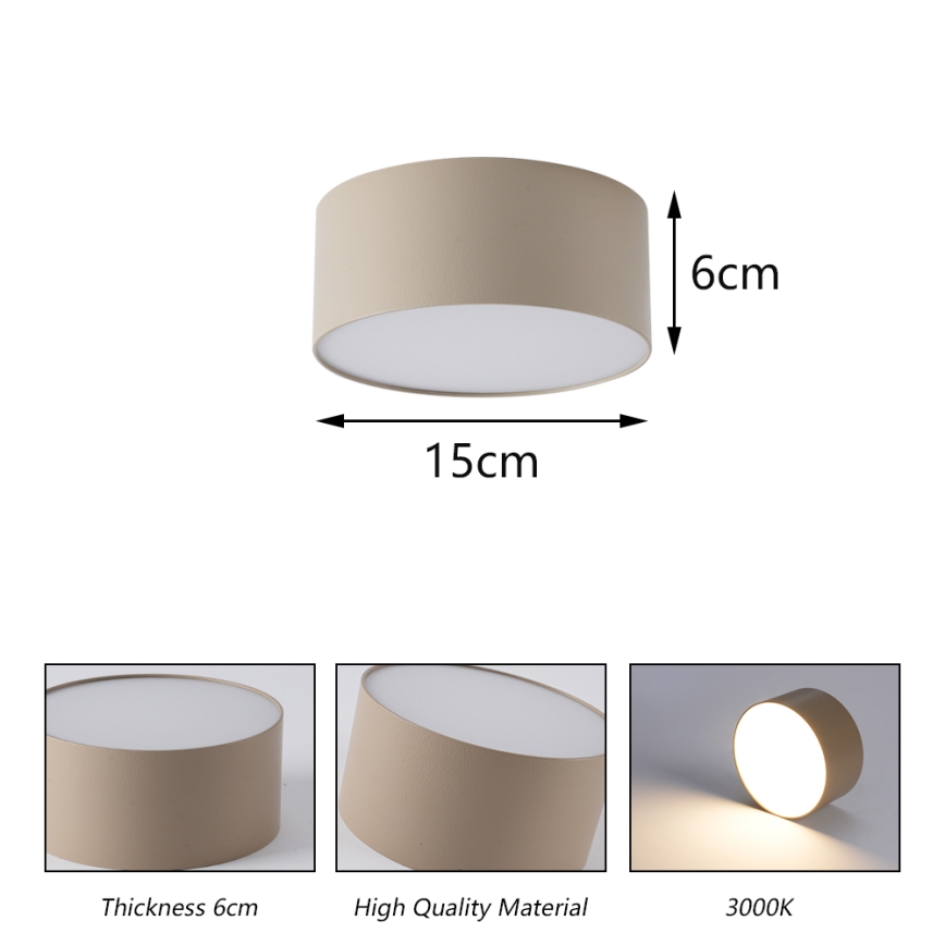 Brilagi - Plafoniera LED per bagno FORIS LED/20W/230V Ø 15 cm beige IP44