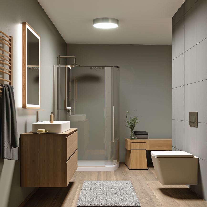 Brilagi - Plafoniera da bagno LED POOL LED/24W/230V 3000/4000/5500K Ø 30 cm IP54 cromo satinato