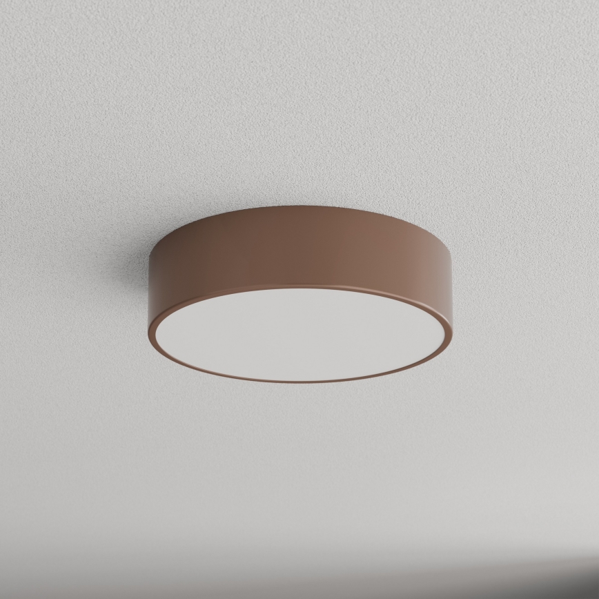 Brilagi - Plafoniera da soffitto per bagno con sensore di movimento e sensore crepuscolare CLARE 2xE27/24W/230V Ø 30 cm marrone IP54