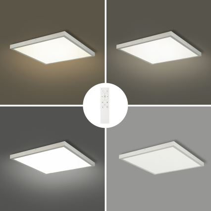 Brilagi - Plafoniera da bagno dimmerabile a LED FRAME SMART LED/50W/230V 60x60 cm 3000-6000K IP44 argento + telecomando incluso