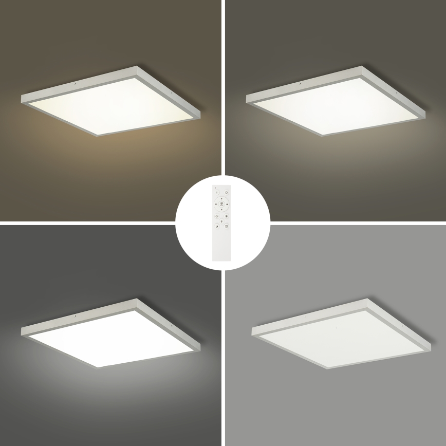 Brilagi - Plafoniera da bagno dimmerabile a LED FRAME SMART LED/50W/230V 60x60 cm 3000-6000K IP44 argento + telecomando incluso