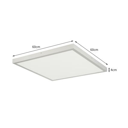 Brilagi - Plafoniera da bagno dimmerabile a LED FRAME SMART LED/50W/230V 60x60 cm 3000-6000K IP44 argento + telecomando incluso