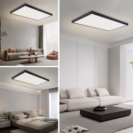 Brilagi - Plafoniera LED da bagno FRAME LED/96W/230V 120x60 cm 3000/4000/6000K IP44 nera