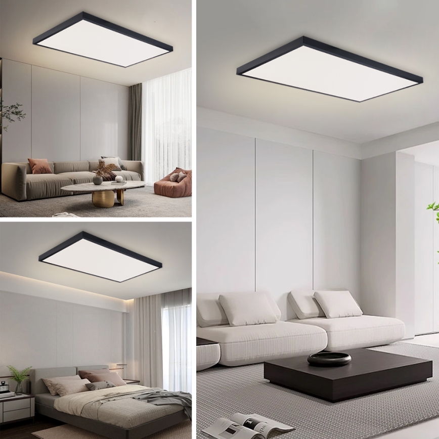 Brilagi - Plafoniera LED da bagno FRAME LED/96W/230V 120x60 cm 3000/4000/6000K IP44 nera