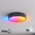 BRILAGI - Plafoniera da bagno LED RGBW dimmerabile CLARE 3xE27/12W/230V Ø 40 cm antracite IP54