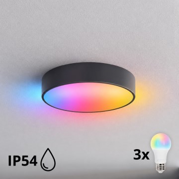 BRILAGI - Plafoniera da bagno LED RGBW dimmerabile CLARE 3xE27/12W/230V Ø 40 cm antracite IP54