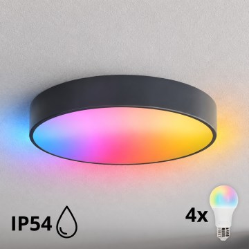 BRILAGI - Plafoniera da bagno LED RGBW dimmerabile CLARE 4xE27/12W/230V Ø 50 cm antracite IP54