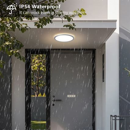 Brilagi - Plafoniera da soffitto per bagno ULTRA SLIM LED/18W/230V Ø 30 cm argento IP54