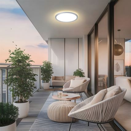 Brilagi - Plafoniera da soffitto per bagno ULTRA SLIM LED/18W/230V Ø 30 cm argento IP54