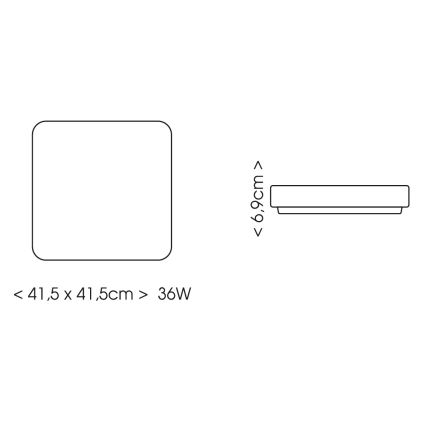 BRILAGI - LED plafoniera da bagno con sensore ZENNA LED/36W/230V 41,5x41,5 cm IP44 nero + telecomando