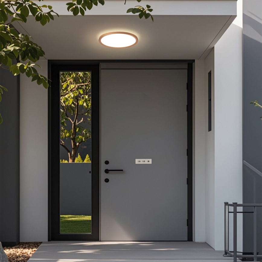 Brilagi - Plafoniera da bagno ULTRA SLIM LED/12W/230V Ø 22,5 cm oro rosa IP54