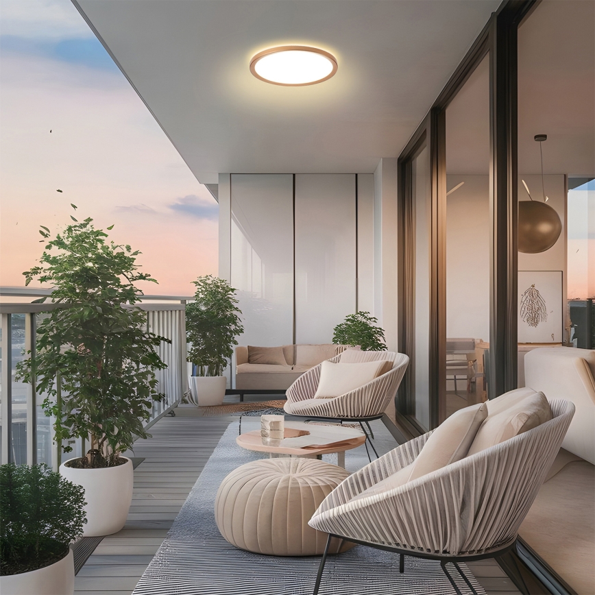 Brilagi - Plafoniera da bagno ULTRA SLIM LED/12W/230V Ø 22,5 cm oro rosa IP54