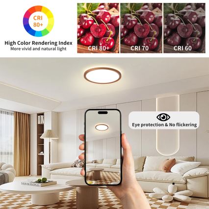 Brilagi - Plafoniera da bagno ULTRA SLIM LED/12W/230V Ø 22,5 cm oro rosa IP54