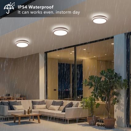 Brilagi - plafoniera da esterno a LED BENE LED/24W/230V Ø 26 cm marrone IP54