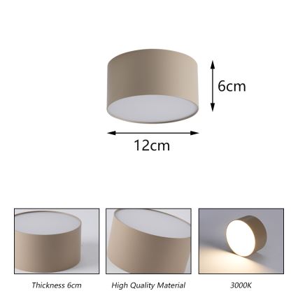BRILAGI - Plafoniera a LED da esterno FORIS LED/14W/230V Ø 12 cm beige IP44