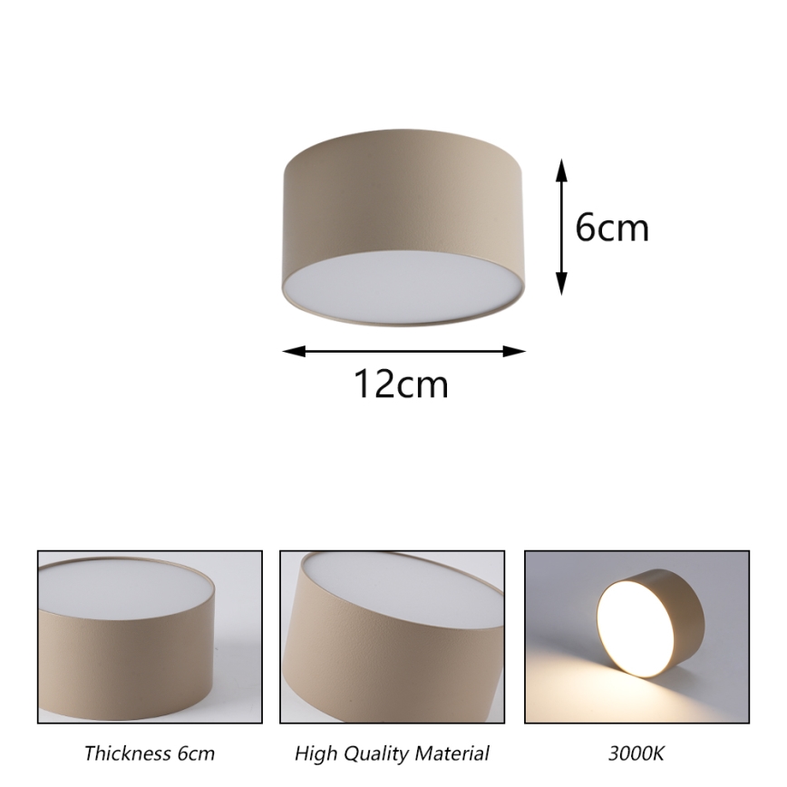 BRILAGI - Plafoniera a LED da esterno FORIS LED/14W/230V Ø 12 cm beige IP44
