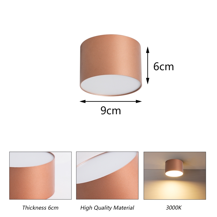 BRILAGI - Plafoniera da esterno FORIS LED/9W/230V Ø 9 cm bronzo IP44
