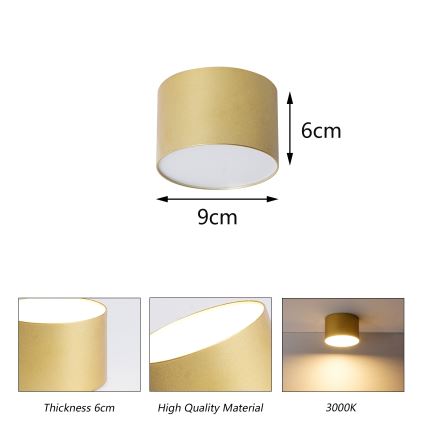 BRILAGI - Plafoniera da esterno FORIS LED/9W/230V Ø 9 cm dorata IP44