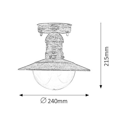 Brilagi - Plafoniera da esterno MOLDE 1xE27/60W IP44 bianco/patina