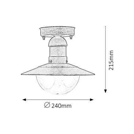 Brilagi - Plafoniera da esterno MOLDE 1xE27/60W IP44 bronzo/patina