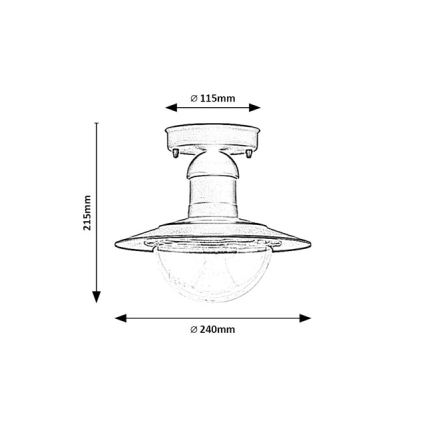 Brilagi - Plafoniera da esterno MOLDE 1xE27/60W IP44 nera