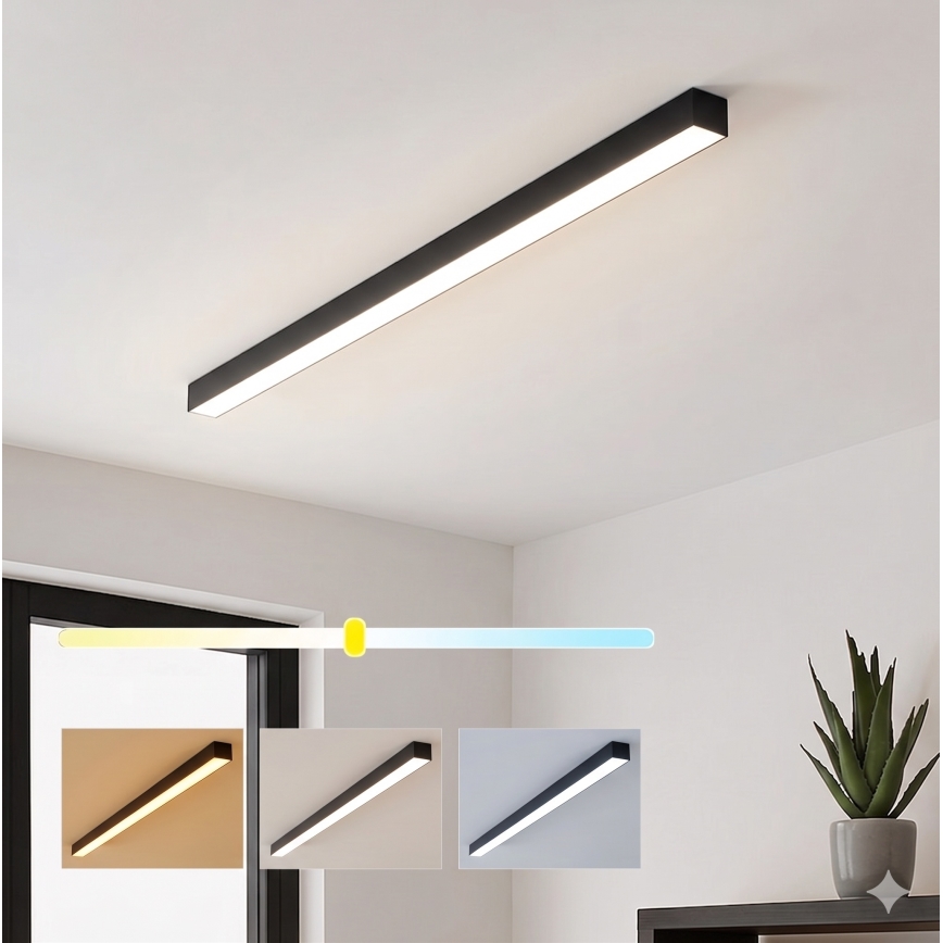 Brilagi - Plafoniera a montaggio superficiale FULLDAY LED/30/40/50W/230V 2700/4000/6000K 150 cm nero