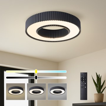 Brilagi - Plafoniera da soffitto dimmerabile a LED LUMIX LED/48W/230V 3000-6000K nero Ø 50 cm + telecomando