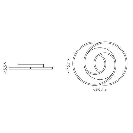 Brilagi - Plafoniera LED dimmerabile VELO XL LED/83W/230V 3000-6500K 46,7x59,5 cm + telecomando