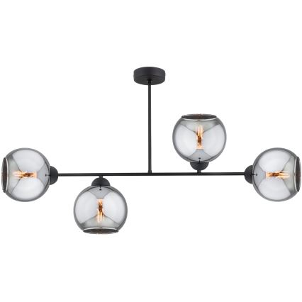 Brilagi - Plafoniera da soffitto DIOR 4xE27/60W/230V nero/grigio fumé