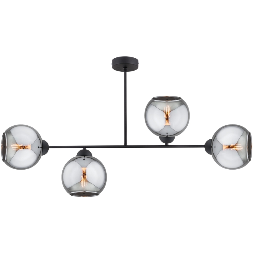 Brilagi - Plafoniera da soffitto DIOR 4xE27/60W/230V nero/grigio fumé