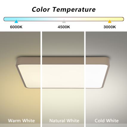 Brilagi - Plafoniera da soffitto LED POOL 48W/230V 3000/4500/6000K 50x50 cm beige