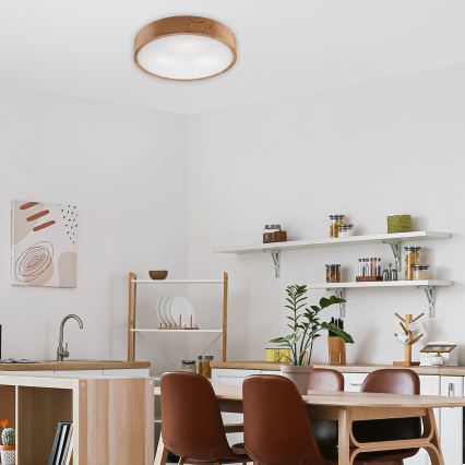 Brilagi - Plafoniera LED RGBW dimmerabile CARVALHO 3xE27/15W/230V 2700-6500K Wi-Fi rovere Ø 47,5 cm