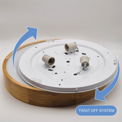 Brilagi - Plafoniera LED RGBW dimmerabile CARVALHO 3xE27/15W/230V 2700-6500K Wi-Fi rovere Ø 47,5 cm