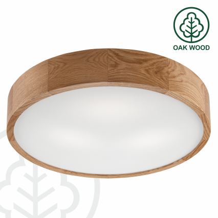 Brilagi - Plafoniera LED RGBW dimmerabile CARVALHO 3xE27/15W/230V 2700-6500K Wi-Fi rovere Ø 47,5 cm