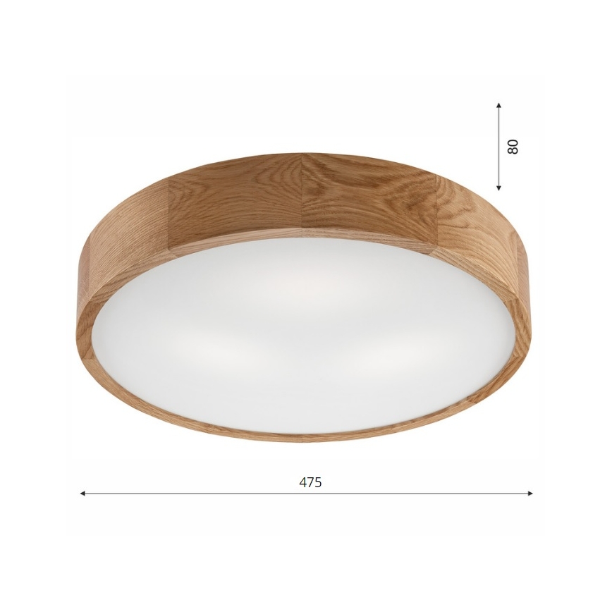 Brilagi - Plafoniera LED RGBW dimmerabile CARVALHO 3xE27/15W/230V 2700-6500K Wi-Fi rovere Ø 47,5 cm