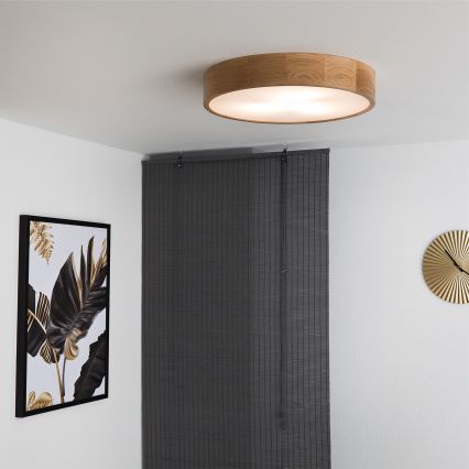 Brilagi - Plafoniera LED RGBW dimmerabile CARVALHO 3xE27/9W/230V 2700-6500K Wi-Fi rovere Ø 47,5 cm