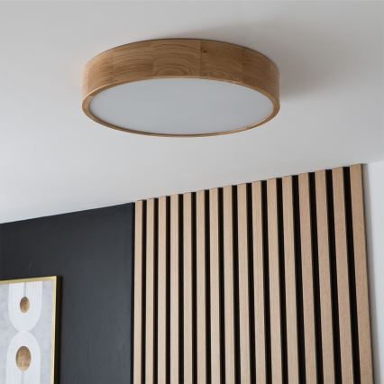 Brilagi - Plafoniera LED RGBW dimmerabile CARVALHO 3xE27/9W/230V 2700-6500K Wi-Fi rovere Ø 47,5 cm
