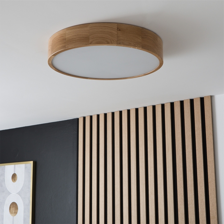 Brilagi - Plafoniera LED RGBW dimmerabile CARVALHO 3xE27/9W/230V 2700-6500K Wi-Fi rovere Ø 47,5 cm