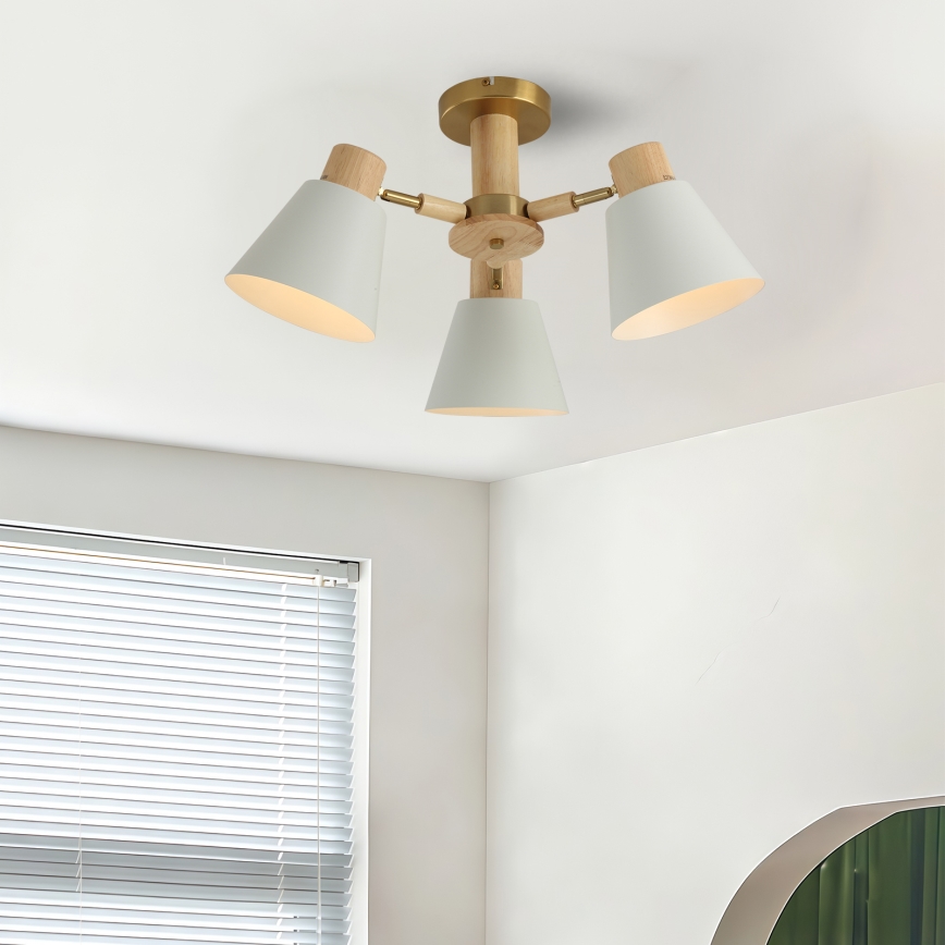 Brilagi - Plafoniera da soffitto LUND WOOD 3xE27/40W/230V Ø 50 cm legno di hevea