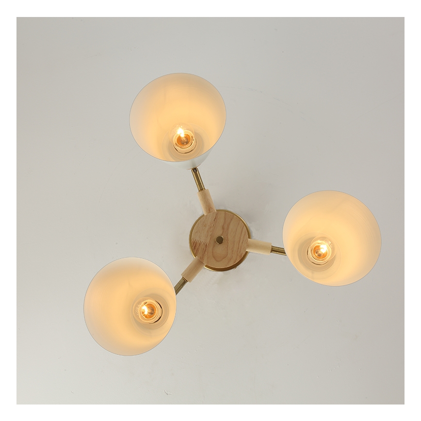 Brilagi - Plafoniera da soffitto LUND WOOD 3xE27/40W/230V Ø 50 cm legno di hevea