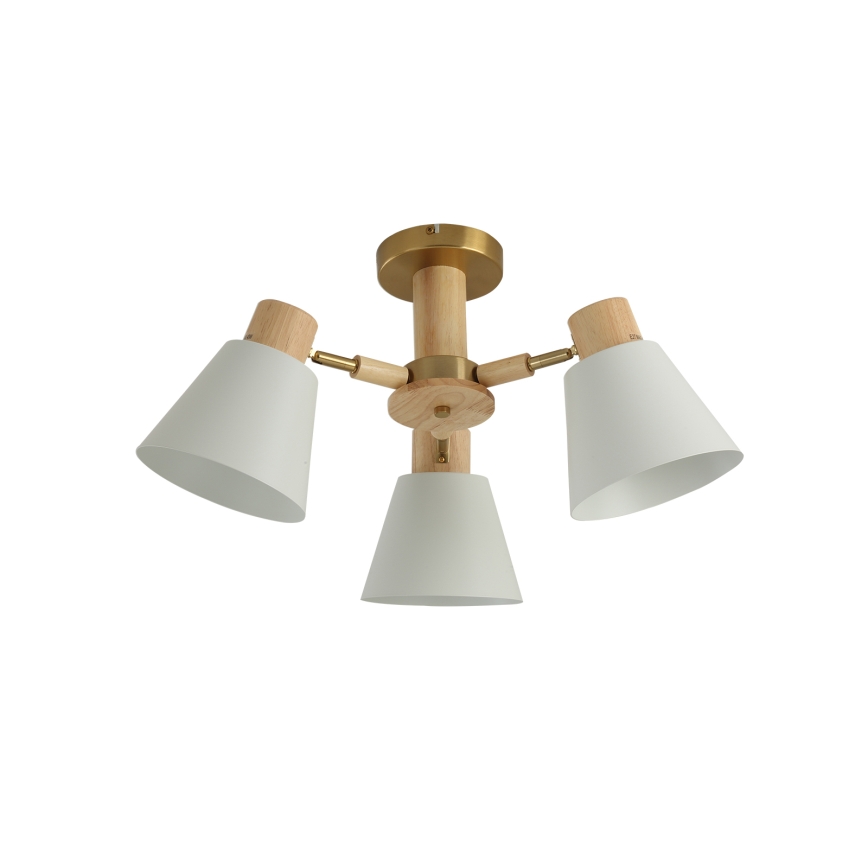 Brilagi - Plafoniera da soffitto LUND WOOD 3xE27/40W/230V Ø 50 cm legno di hevea
